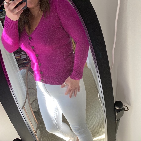 GAP Fuchsia Button Front Cardigan Sz S - WOW 🌺 - Picture 3 of 8